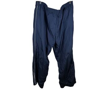 Starter Mens 2XL Midnight Navy Blue Track Pants with White Stripe Nylon‎